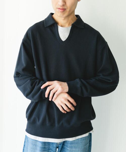 URBAN RESEARCH DOORS(アーバンリサーチドアーズ)の「TOMPKINS裏毛 スキッパースウェット(スウェット・メンズ・ネイビー/グレー/ブラック・LARGE/MEDIUM)」の15枚目の写真