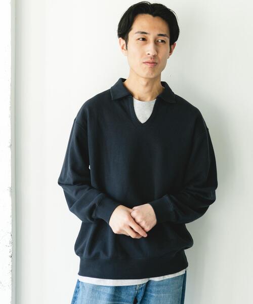 URBAN RESEARCH DOORS(アーバンリサーチドアーズ)の「TOMPKINS裏毛 スキッパースウェット(スウェット・メンズ・ネイビー/グレー/ブラック・LARGE/MEDIUM)」の14枚目の写真