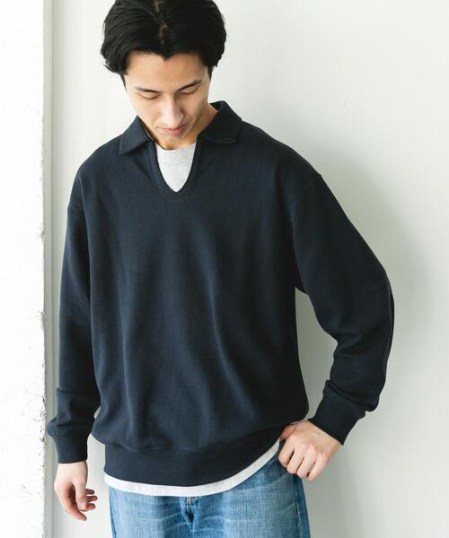 URBAN RESEARCH DOORS(アーバンリサーチドアーズ)の「TOMPKINS裏毛 スキッパースウェット(スウェット・メンズ・ネイビー/グレー/ブラック・LARGE/MEDIUM)」の13枚目の写真