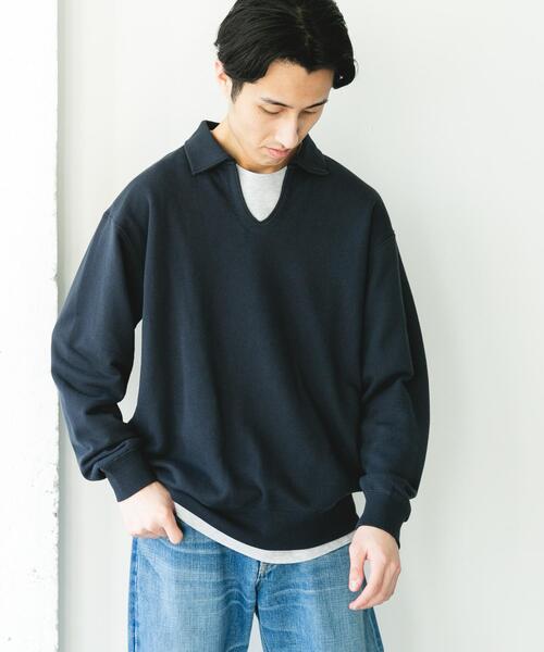URBAN RESEARCH DOORS(アーバンリサーチドアーズ)の「TOMPKINS裏毛 スキッパースウェット(スウェット・メンズ・ネイビー/グレー/ブラック・LARGE/MEDIUM)」の12枚目の写真