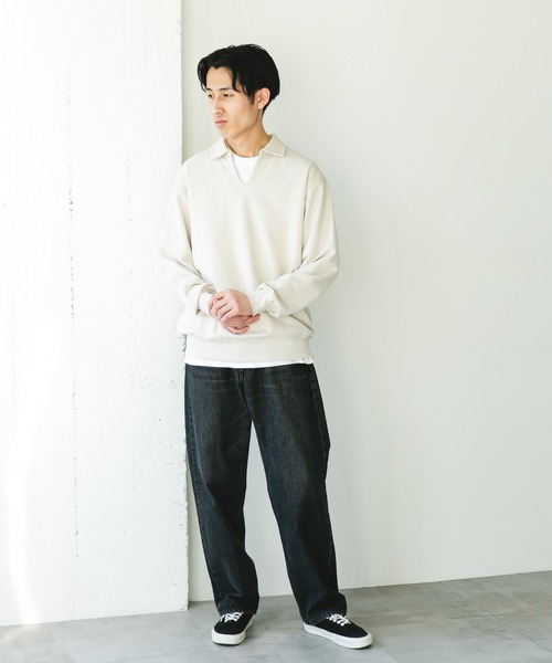 URBAN RESEARCH DOORS（アーバンリサーチドアーズ）の「TOMPKINS裏毛 スキッパースウェット（スウェット・メンズ・ネイビー/グレー/ブラック・LARGE/MEDIUM）」の5枚目の写真