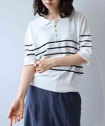 【M/L】【UVカット/接触冷感/ウォッシャブル】ハイゲージニットハーフスリーブポロ