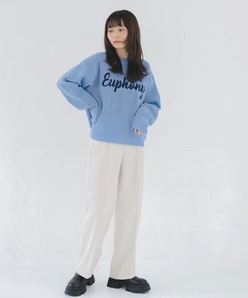 merrylatte(メリーラテ)の「センタープレススラックス【IROHANI】(スラックス・レディース・ブラック/アイボリー・L/S/M)」の1枚目の写真