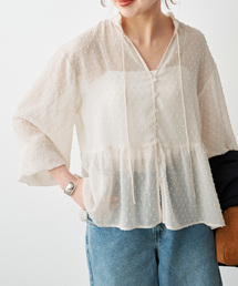 Spick & Span（スピックアンドスパン）の「《WEB限定》ドビードットフリルリボンブラウス（シャツ/ブラウス）」