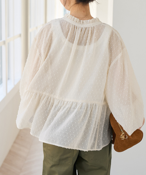 Spick & Span（スピックアンドスパン）の「《WEB限定》ドビードットフリルリボンブラウス（シャツ/ブラウス・レディース・ホワイト系その他/ブラック・FREE）」の15枚目の写真