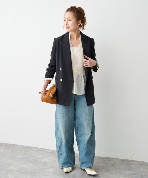 Spick & Span（スピックアンドスパン）の「《WEB限定》ドビードットフリルリボンブラウス（シャツ/ブラウス・レディース・ホワイト系その他/ブラック・FREE）」の21枚目の写真