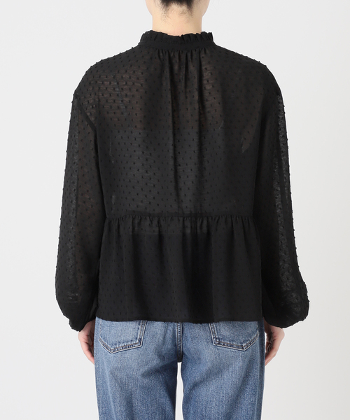 Spick & Span（スピックアンドスパン）の「《WEB限定》ドビードットフリルリボンブラウス（シャツ/ブラウス・レディース・ホワイト系その他/ブラック・FREE）」の18枚目の写真