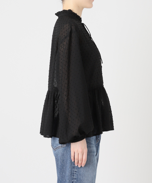 Spick & Span（スピックアンドスパン）の「《WEB限定》ドビードットフリルリボンブラウス（シャツ/ブラウス・レディース・ホワイト系その他/ブラック・FREE）」の17枚目の写真