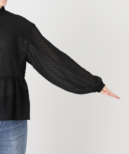 Spick & Span（スピックアンドスパン）の「《WEB限定》ドビードットフリルリボンブラウス（シャツ/ブラウス・レディース・ホワイト系その他/ブラック・FREE）」の16枚目の写真