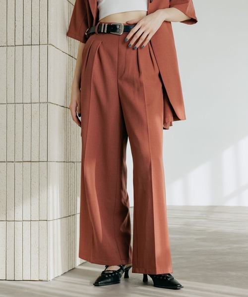 PAGEBOY（ページボーイ）の「シアバスイージーパンツ【セットアップ対応】（スラックス・レディース・ブラウン/テラコッタ/ブラック/グレー・SMALL/MEDIUM）」の4枚目の写真