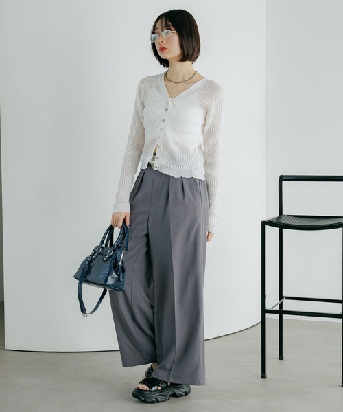 PAGEBOY（ページボーイ）の「シアバスイージーパンツ【セットアップ対応】（スラックス・レディース・ブラウン/テラコッタ/ブラック/グレー・SMALL/MEDIUM）」の16枚目の写真