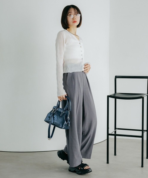 PAGEBOY（ページボーイ）の「シアバスイージーパンツ【セットアップ対応】（スラックス・レディース・ブラウン/テラコッタ/ブラック/グレー・SMALL/MEDIUM）」の17枚目の写真