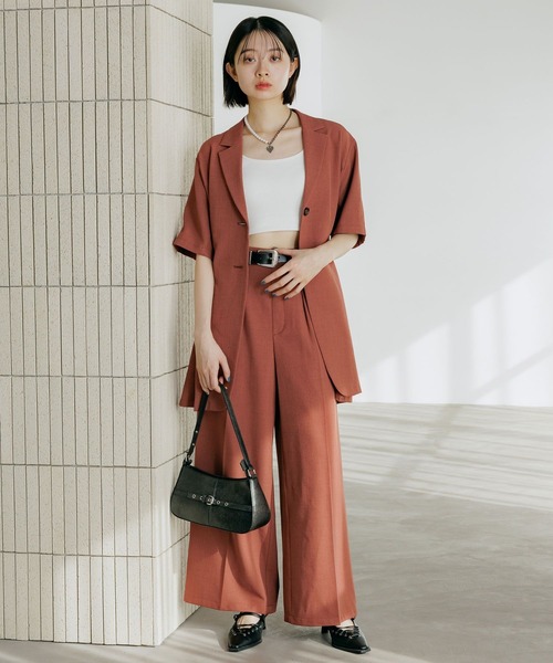 PAGEBOY（ページボーイ）の「シアバスイージーパンツ【セットアップ対応】（スラックス・レディース・ブラウン/テラコッタ/ブラック/グレー・SMALL/MEDIUM）」の22枚目の写真