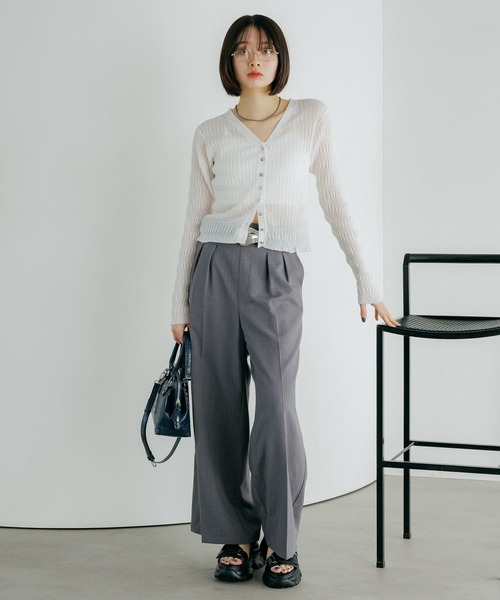 PAGEBOY（ページボーイ）の「シアバスイージーパンツ【セットアップ対応】（スラックス・レディース・ブラウン/テラコッタ/ブラック/グレー・SMALL/MEDIUM）」の15枚目の写真