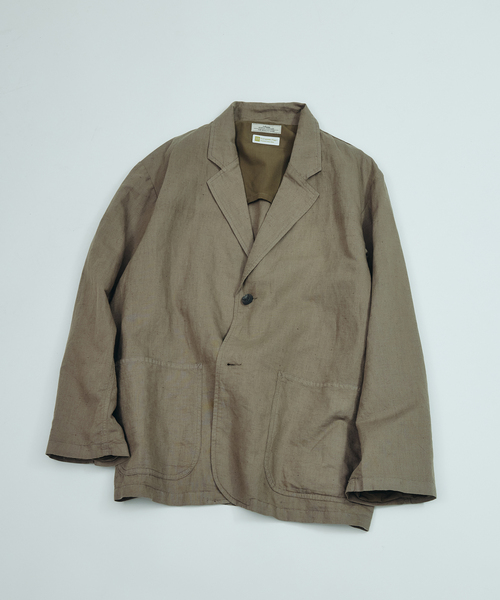 JOURNAL STANDARD relume（ジャーナルスタンダード　レリューム）の「European Flax / ヨーロピアンフラックス ガーメントダイ 2Bジャケット（テーラードジャケット・メンズ・ブラックミックス/ホワイト系その他/オリーブ・MEDIUM/LARGE）」の3枚目の写真