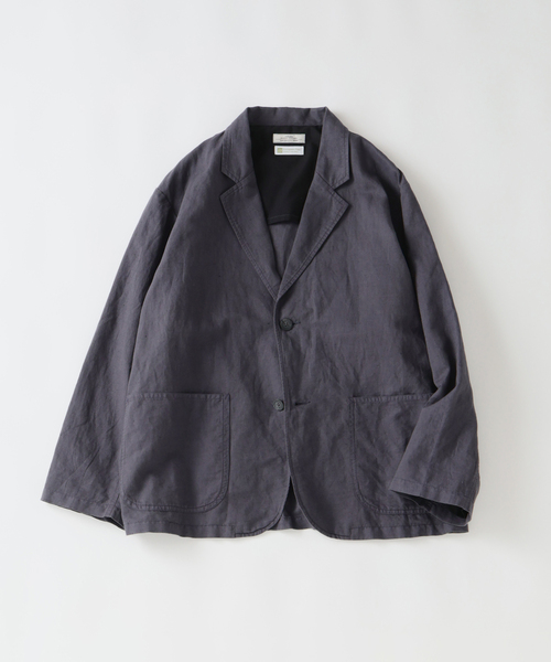 JOURNAL STANDARD relume（ジャーナルスタンダード　レリューム）の「European Flax / ヨーロピアンフラックス ガーメントダイ 2Bジャケット（テーラードジャケット・メンズ・ブラックミックス/ホワイト系その他/オリーブ・MEDIUM/LARGE）」の6枚目の写真