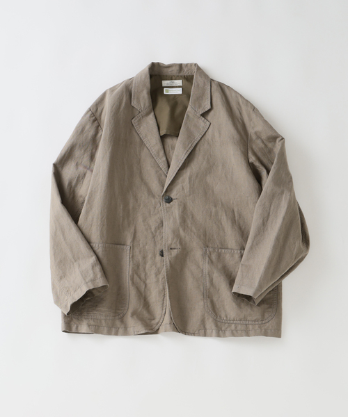 JOURNAL STANDARD relume（ジャーナルスタンダード　レリューム）の「European Flax / ヨーロピアンフラックス ガーメントダイ 2Bジャケット（テーラードジャケット・メンズ・ブラックミックス/ホワイト系その他/オリーブ・MEDIUM/LARGE）」の8枚目の写真