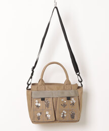 SUPER HAKKA（スーパーハッカ）の「「glanta」ボタニックウィンドウ刺繍　ダブルポケットミニショルダーバッグ（ショルダーバッグ）」