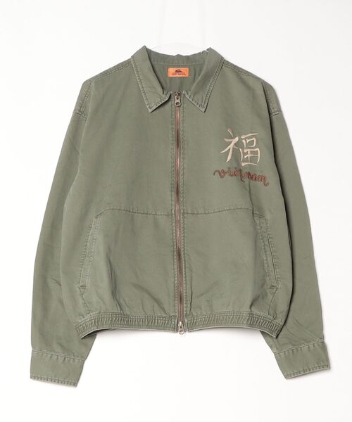 KRIFF MAYER（クリフメイヤー）の「KRIFF MAYER ｽｰﾍﾞﾆｱﾍﾞﾄｼﾞｬﾝ（スカジャン・メンズ・オリーブ/チャコールグレー・L/XL/M）」の2枚目の写真