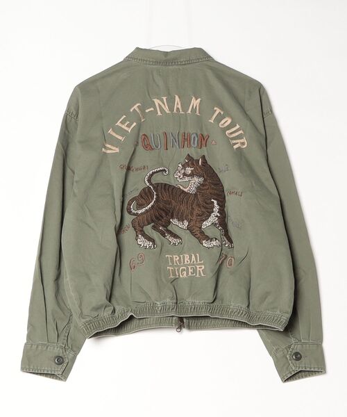 KRIFF MAYER（クリフメイヤー）の「KRIFF MAYER ｽｰﾍﾞﾆｱﾍﾞﾄｼﾞｬﾝ（スカジャン・メンズ・オリーブ/チャコールグレー・L/XL/M）」の3枚目の写真