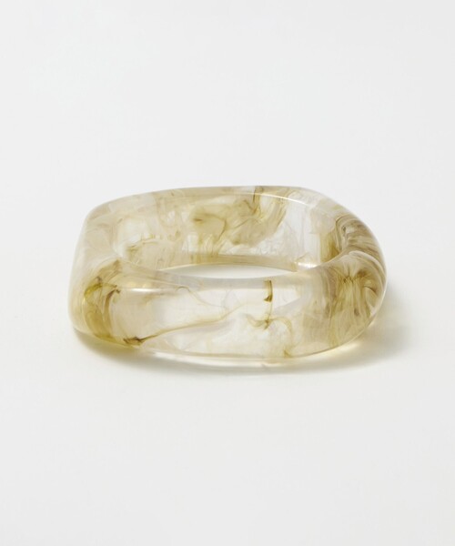 green label relaxing（グリーンレーベルリラクシング）の「マーブル スクエア バングル（バングル/リストバンド・レディース・ライトグレー/ダークブラウン・FREE）」の2枚目の写真