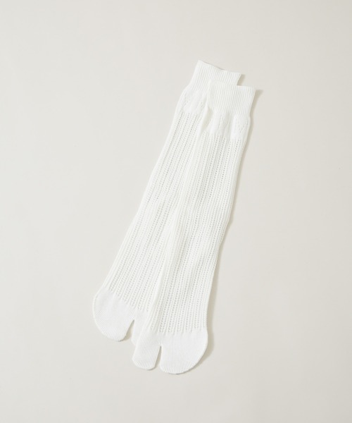MARCOMONDE（マルコモンド）の「MARCOMONDE/wholegarment race tabi socks（ソックス/靴下・レディース・ブラック/ホワイト・FREE）」の2枚目の写真