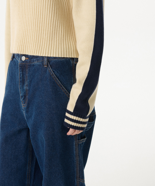 MUSINSA STANDARD WOMAN（ムシンサスタンダードウーマン）の「ウィメンズリブトラックニットハーフジップ[クリーム]（ニット/セーター・レディース・その他・X-SMALL/LARGE/MEDIUM/SMALL）」の6枚目の写真