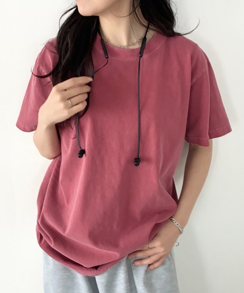 Niell(ニール)の「ハイグレードコットンガーメントダイTシャツ/5.6Ooz 半袖Tシャツ クルーネック ユニセックス コットン100%(Tシャツ/カットソー・レディース・ブラウン/グリーン/ネイビー/イエロー/ホワイト/レッド/グレー/ブラック・M/S/XL/L)」の8枚目の写真