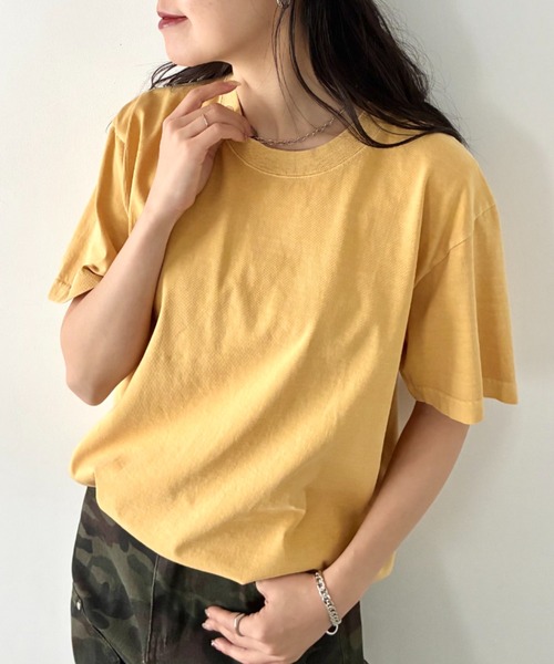 Niell(ニール)の「ハイグレードコットンガーメントダイTシャツ/5.6Ooz 半袖Tシャツ クルーネック ユニセックス コットン100%(Tシャツ/カットソー・レディース・ブラウン/グリーン/ネイビー/イエロー/ホワイト/レッド/グレー/ブラック・M/S/XL/L)」の7枚目の写真