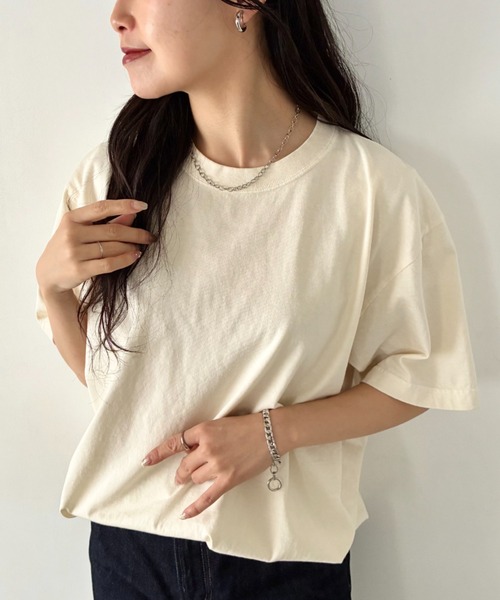 Niell(ニール)の「ハイグレードコットンガーメントダイTシャツ/5.6Ooz 半袖Tシャツ クルーネック ユニセックス コットン100%(Tシャツ/カットソー・レディース・ブラウン/グリーン/ネイビー/イエロー/ホワイト/レッド/グレー/ブラック・M/S/XL/L)」の10枚目の写真
