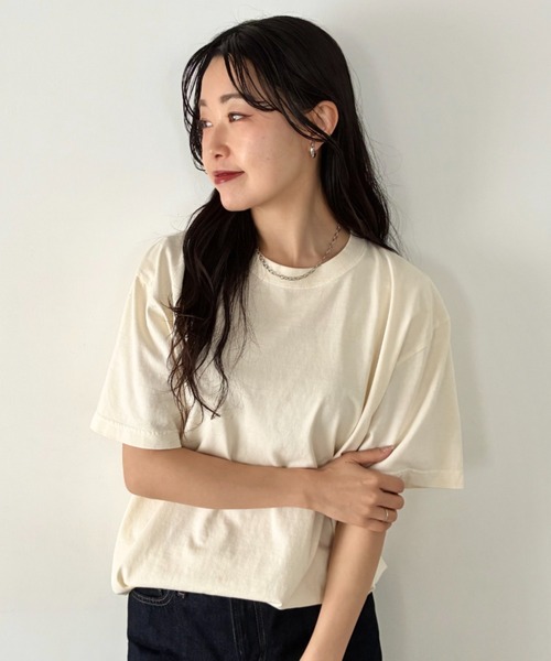 Niell(ニール)の「ハイグレードコットンガーメントダイTシャツ/5.6Ooz 半袖Tシャツ クルーネック ユニセックス コットン100%(Tシャツ/カットソー・レディース・ブラウン/グリーン/ネイビー/イエロー/ホワイト/レッド/グレー/ブラック・M/S/XL/L)」の11枚目の写真