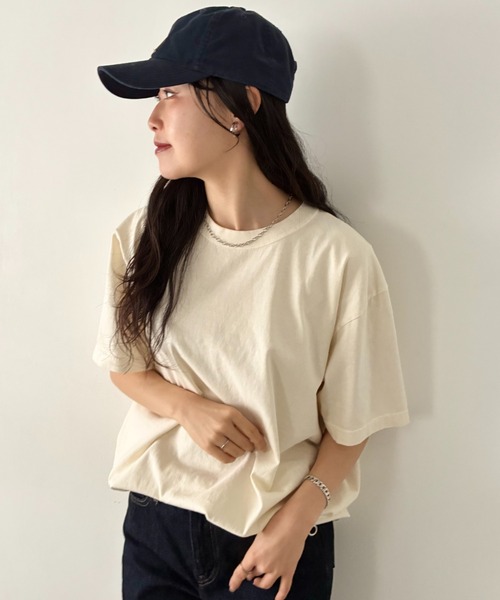 Niell(ニール)の「ハイグレードコットンガーメントダイTシャツ/5.6Ooz 半袖Tシャツ クルーネック ユニセックス コットン100%(Tシャツ/カットソー・レディース・ブラウン/グリーン/ネイビー/イエロー/ホワイト/レッド/グレー/ブラック・M/S/XL/L)」の13枚目の写真