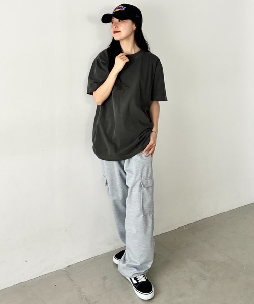 Niell(ニール)の「ハイグレードコットンガーメントダイTシャツ/5.6Ooz 半袖Tシャツ クルーネック ユニセックス コットン100%(Tシャツ/カットソー・レディース・ブラウン/グリーン/ネイビー/イエロー/ホワイト/レッド/グレー/ブラック・M/S/XL/L)」の22枚目の写真