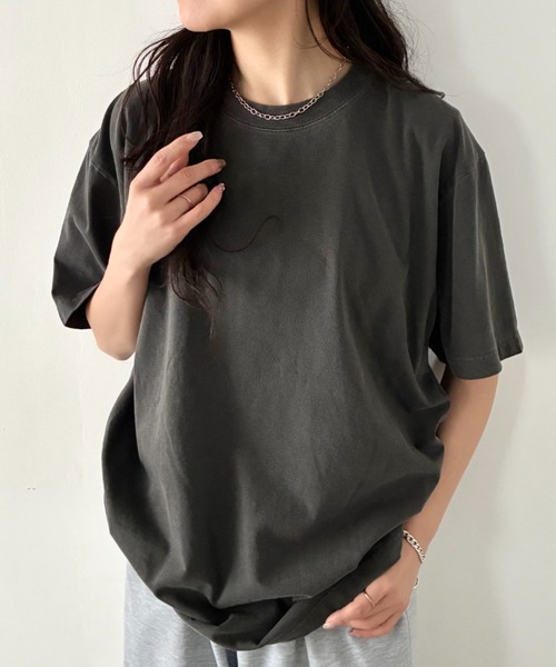 Niell(ニール)の「ハイグレードコットンガーメントダイTシャツ/5.6Ooz 半袖Tシャツ クルーネック ユニセックス コットン100%(Tシャツ/カットソー・レディース・ブラウン/グリーン/ネイビー/イエロー/ホワイト/レッド/グレー/ブラック・M/S/XL/L)」の20枚目の写真