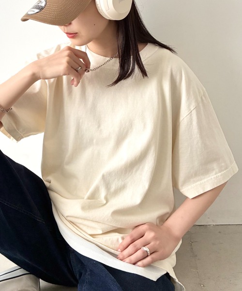 Niell(ニール)の「ハイグレードコットンガーメントダイTシャツ/5.6Ooz 半袖Tシャツ クルーネック ユニセックス コットン100%(Tシャツ/カットソー・レディース・ブラウン/グリーン/ネイビー/イエロー/ホワイト/レッド/グレー/ブラック・M/S/XL/L)」の10枚目の写真