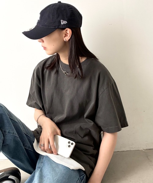 Niell(ニール)の「ハイグレードコットンガーメントダイTシャツ/5.6Ooz 半袖Tシャツ クルーネック ユニセックス コットン100%(Tシャツ/カットソー・レディース・ブラウン/グリーン/ネイビー/イエロー/ホワイト/レッド/グレー/ブラック・M/S/XL/L)」の19枚目の写真