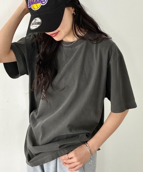 Niell(ニール)の「ハイグレードコットンガーメントダイTシャツ/5.6Ooz 半袖Tシャツ クルーネック ユニセックス コットン100%(Tシャツ/カットソー・レディース・ブラウン/グリーン/ネイビー/イエロー/ホワイト/レッド/グレー/ブラック・M/S/XL/L)」の21枚目の写真