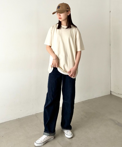 Niell(ニール)の「ハイグレードコットンガーメントダイTシャツ/5.6Ooz 半袖Tシャツ クルーネック ユニセックス コットン100%(Tシャツ/カットソー・レディース・ブラウン/グリーン/ネイビー/イエロー/ホワイト/レッド/グレー/ブラック・M/S/XL/L)」の13枚目の写真