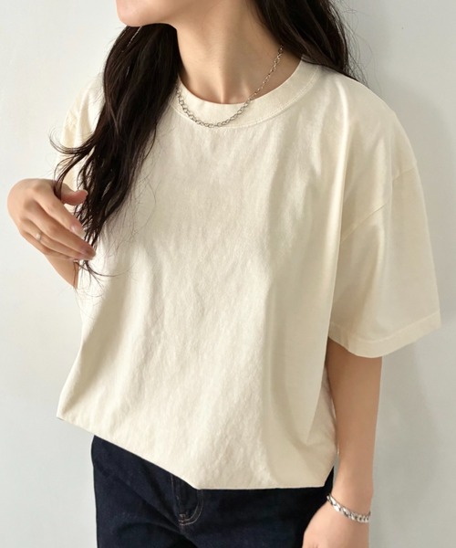 Niell(ニール)の「ハイグレードコットンガーメントダイTシャツ/5.6Ooz 半袖Tシャツ クルーネック ユニセックス コットン100%(Tシャツ/カットソー・レディース・ブラウン/グリーン/ネイビー/イエロー/ホワイト/レッド/グレー/ブラック・M/S/XL/L)」の14枚目の写真