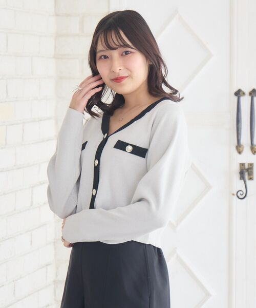 ems excite(エムズエキサイト)の「ラメ混ヴィンテージカーデ(カーディガン/ボレロ・レディース・ピンク/ダークブルー/ナチュラル・FREE)」の17枚目の写真
