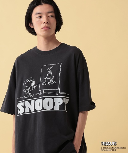 GEORGE'S(ジョージズ)の「【PEANUTS】スヌーピー加工プリントTシャツ【UNISEX】(Tシャツ/カットソー・メンズ・サックスブルー/ブラック/オフホワイト・LARGE/MEDIUM)」の20枚目の写真