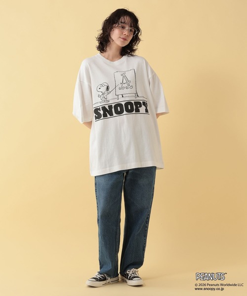 GEORGE'S(ジョージズ)の「【PEANUTS】スヌーピー加工プリントTシャツ【UNISEX】(Tシャツ/カットソー・メンズ・サックスブルー/ブラック/オフホワイト・LARGE/MEDIUM)」の7枚目の写真