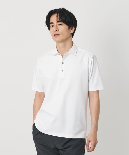 BEAUTY&YOUTH UNITED ARROWS（ビューティーアンドユースユナイテッドアローズ）の「クール ハイゲージ モクロディ ポロシャツ 接触冷感 抗菌防臭（ポロシャツ・メンズ・ロイヤルブルー/ホワイト/ダークグレー/ネイビー・S/XL/L/M）」の8枚目の写真