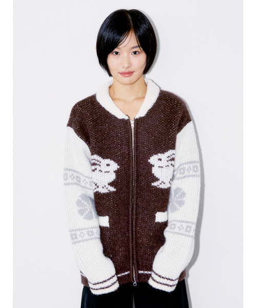 OAFISH(オアフィッシュ)の「COWICHAN KNIT ZIP-UP CARDIGAN, BROWN(カーディガン/ボレロ・レディース・その他・FREE)」の6枚目の写真