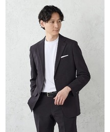 Perfect Suit FActory（パーフェクトスーツファクトリー）の「《上下洗濯OK 裾上げ済み》WEB別注セットアップスーツ ビジカジ対応 小柄(ブラック ネイビー)グレンチェック(グレー)（スーツセット）」