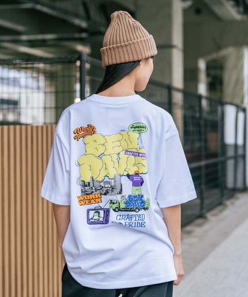 BEN DAVIS（ベンデイビス）の「【BEN DAVIS/ベンデイビス】【着た瞬間、ひんやり】接触冷感 Tシャツ コットン見え スプレーアート 発泡プリント（Tシャツ/カットソー・メンズ・ベージュ/ホワイト/ブラック・SMALL/MEDIUM/LARGE/X-LARGE）」の13枚目の写真