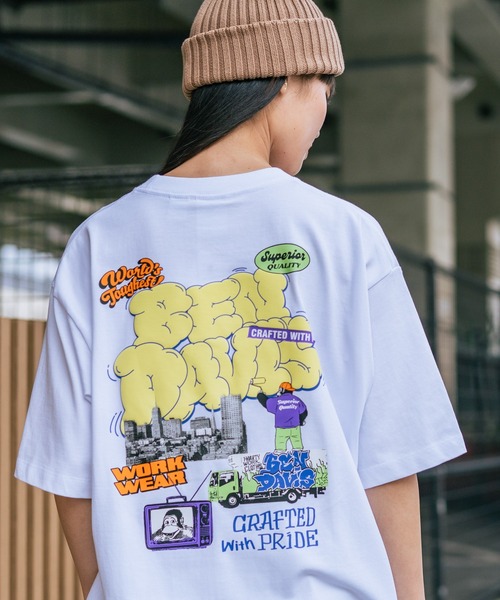 BEN DAVIS（ベンデイビス）の「【BEN DAVIS/ベンデイビス】【着た瞬間、ひんやり】接触冷感 Tシャツ コットン見え スプレーアート 発泡プリント（Tシャツ/カットソー・メンズ・ベージュ/ホワイト/ブラック・SMALL/MEDIUM/LARGE/X-LARGE）」の14枚目の写真