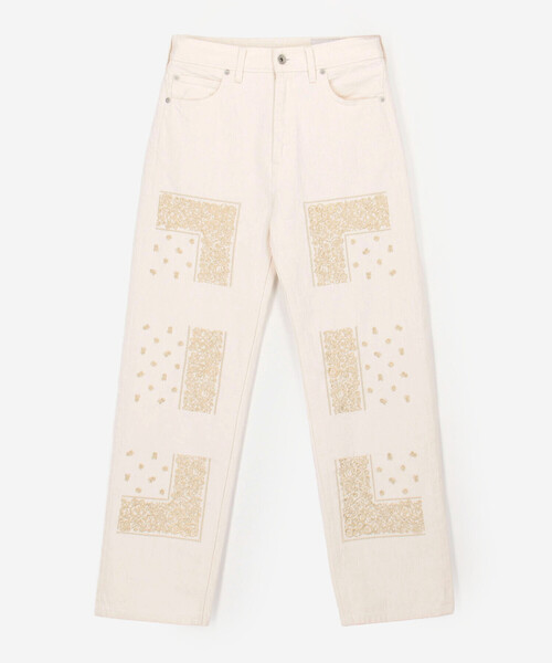 Bshop（ビショップ）の「NOMARHYTHM TEXTILE | 〈別注〉バンダナ刺繍 デニムパンツ WOMEN（デニムパンツ・レディース・Nat/ダークインディゴブルー・0/00）」の2枚目の写真
