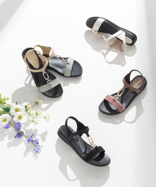 JELLY BEANS（ジェリービーンズ）の「オーバルメタルパーツモールドソールサンダル(217-63356)JELLY BEANS(ジェリービーンズ)（サンダル・レディース・ブラック/アイボリー/スモークピンク/ブルー・M/L/S）」の14枚目の写真