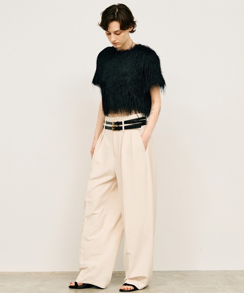 PRANK PROJECT（プランクプロジェクト）の「【2026Summer Pre-Order】ダブルベルトスラックス / Double Belt Slacks（スラックス・レディース・ブラウン/ホワイト/ブラック・34/36/38）」の16枚目の写真